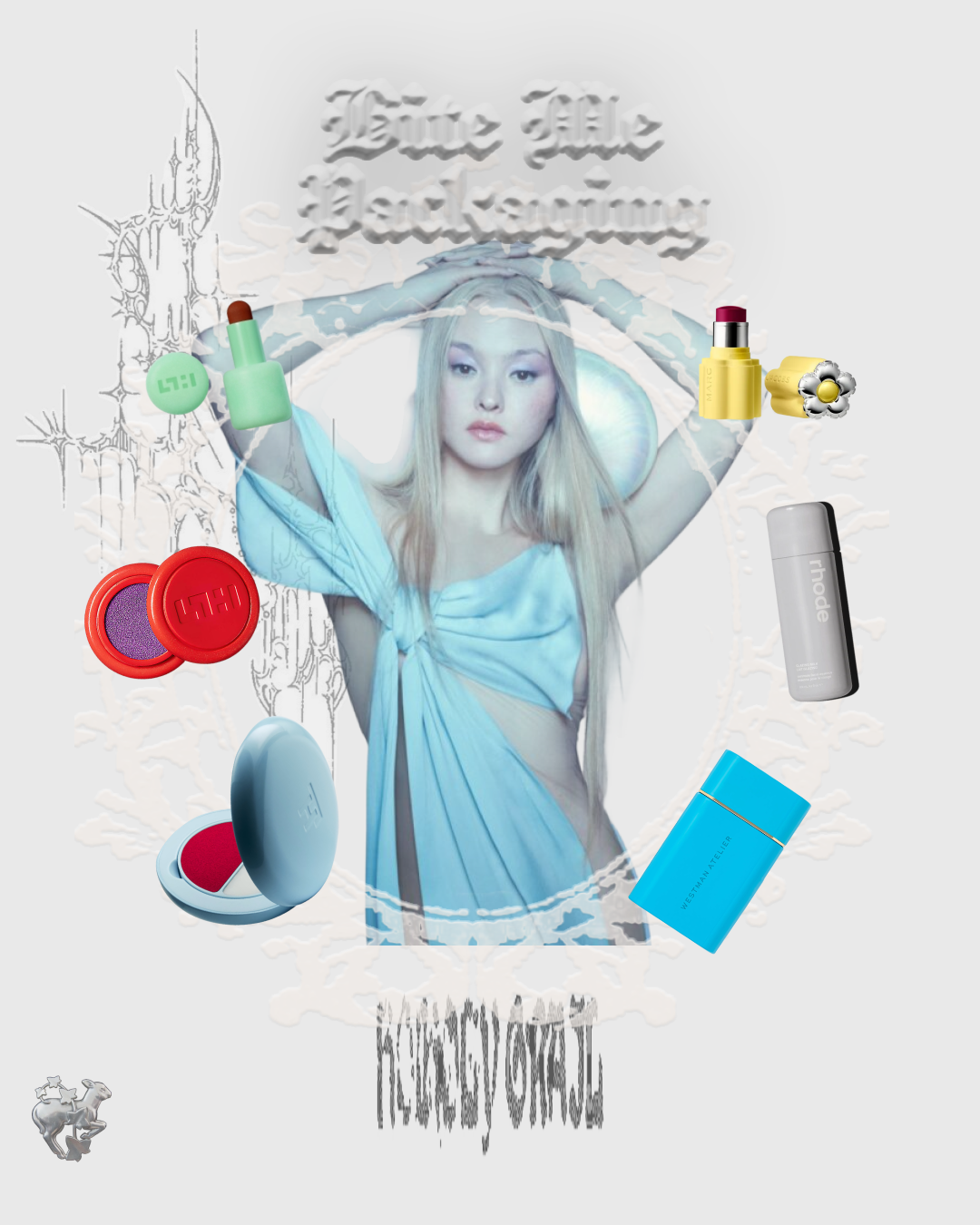 Bite Me Packaging — closing collage in baby blue